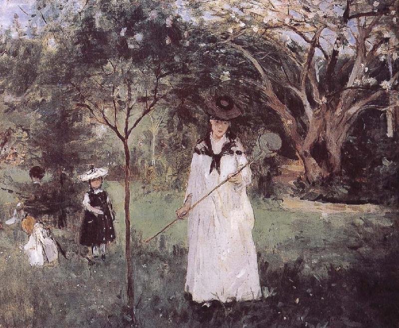 Berthe Morisot Catching the butterfly china oil painting image